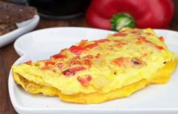 φωτο ομελέτα με πιπεριές και ντομάτα